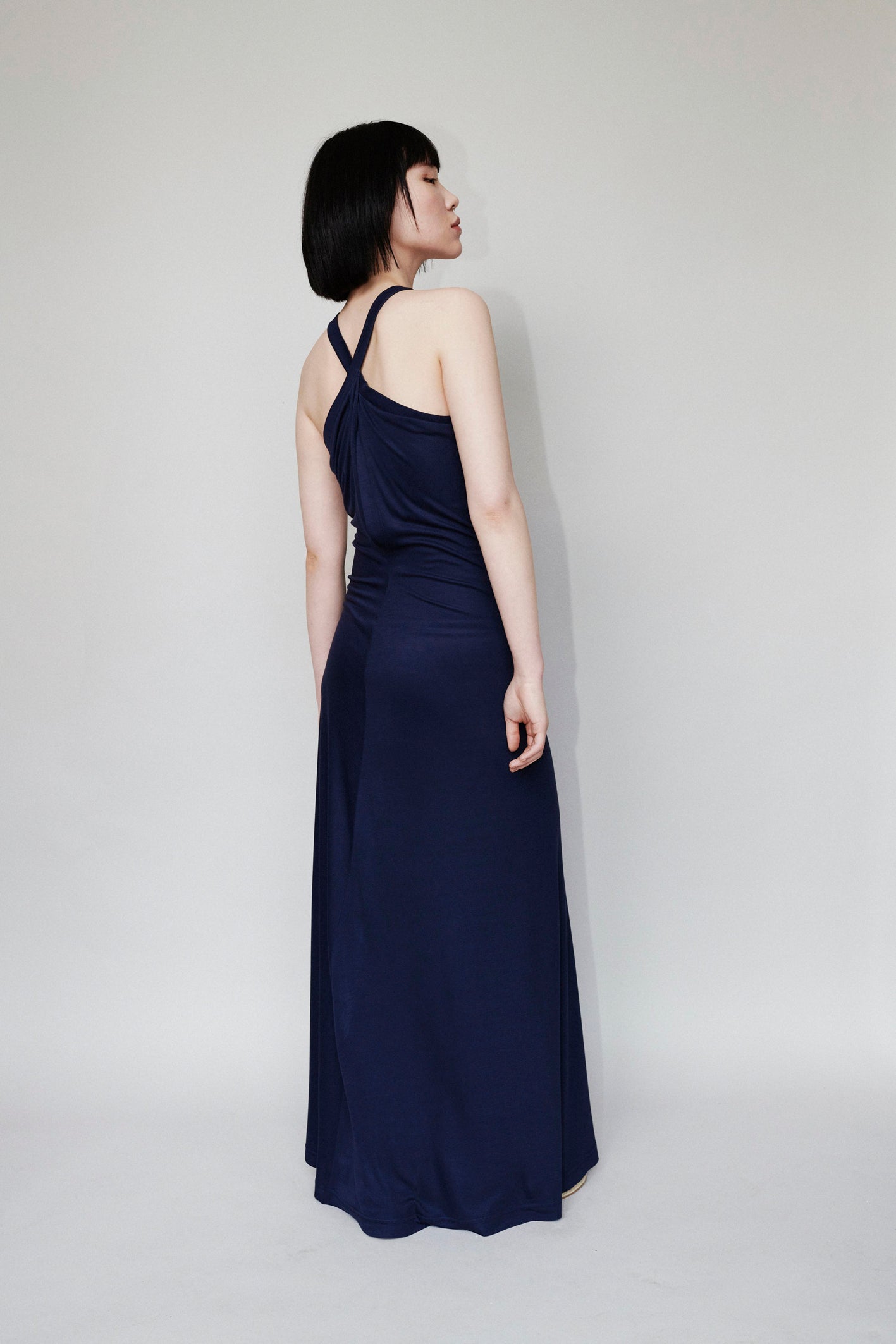 CHŌWA STRAP DRESS DARK BLUE
