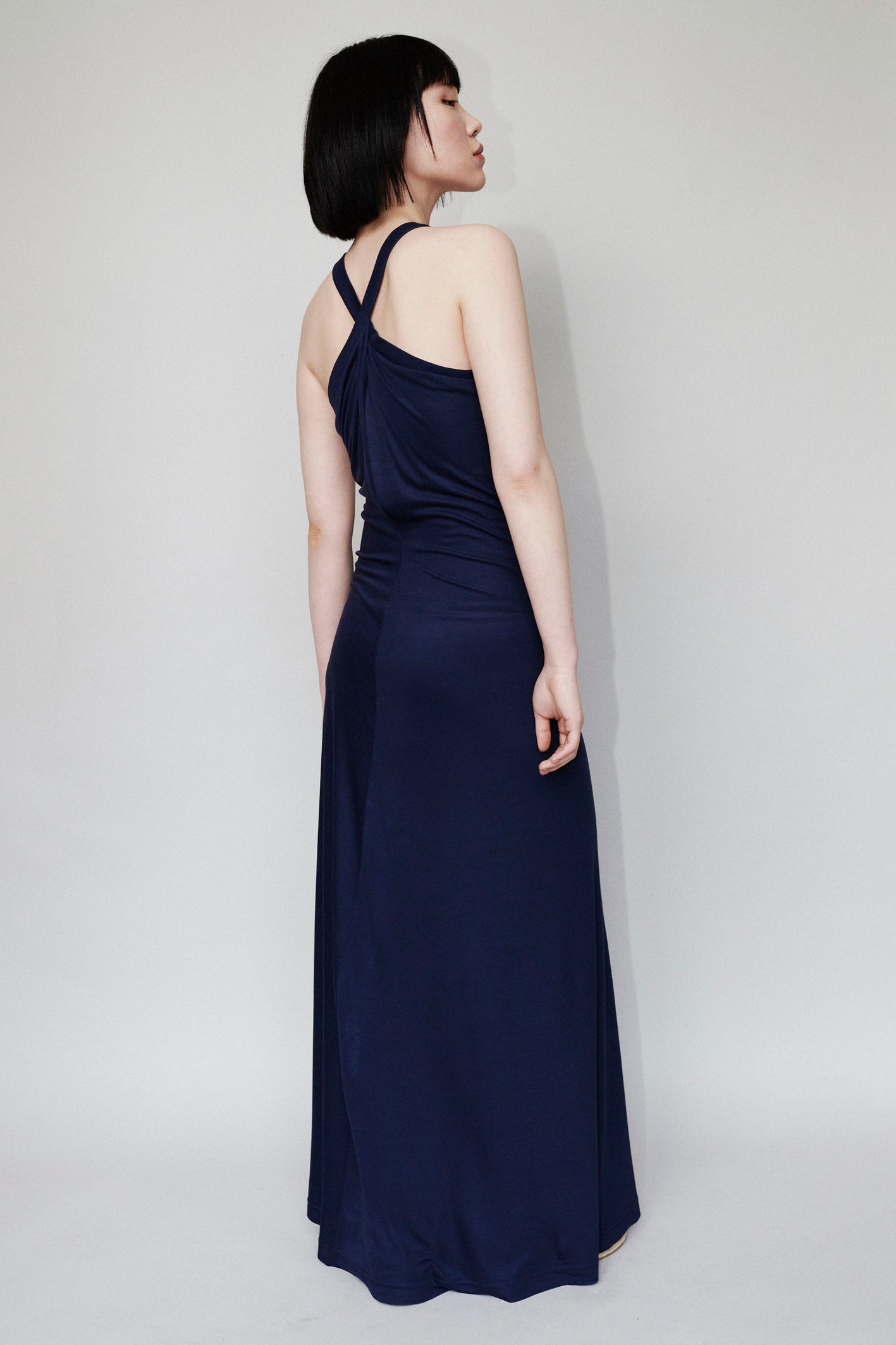 CHŌWA STRAP DRESS DARK BLUE