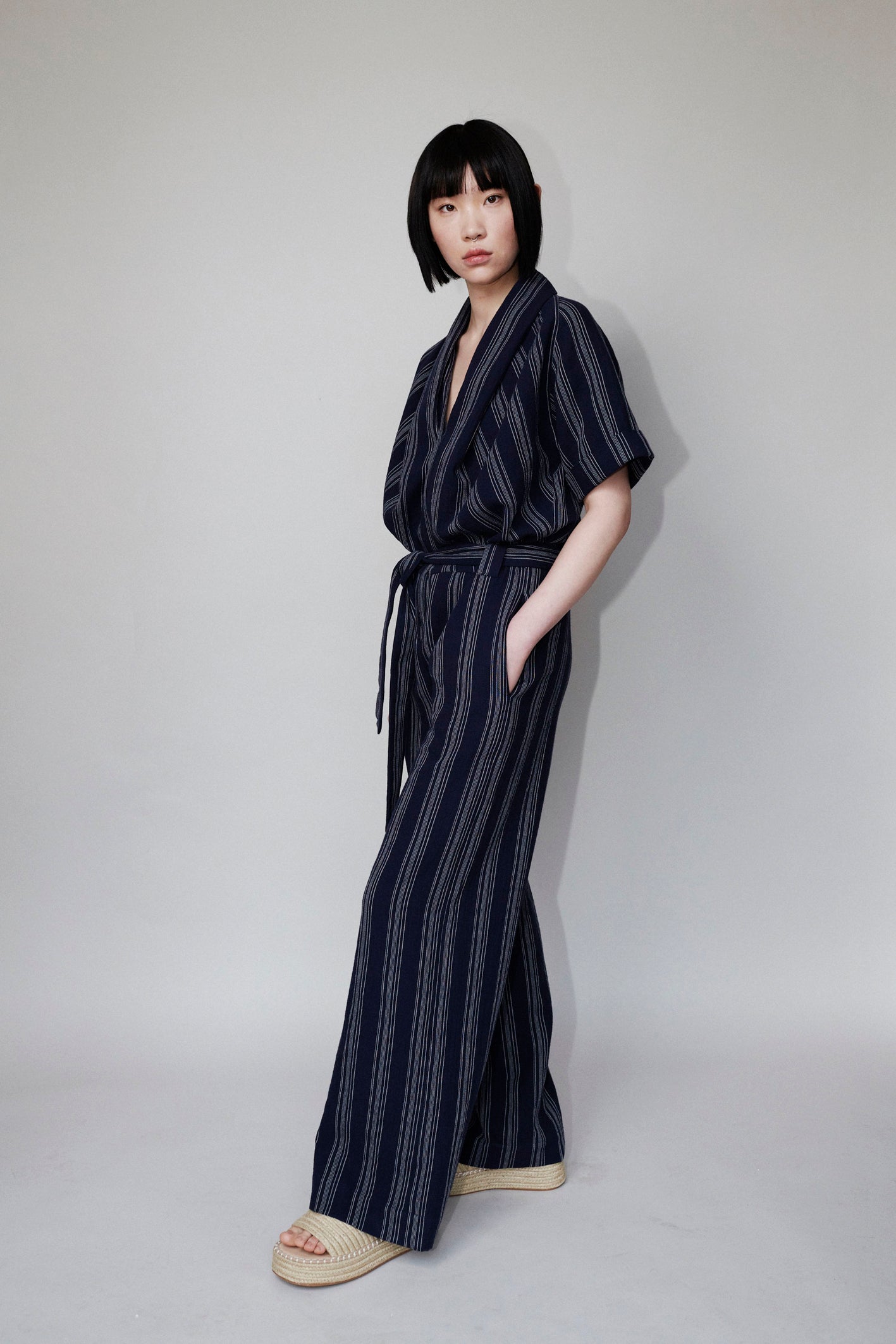 CHŌWA JUMPSUIT DARK BLUE / STRIPED