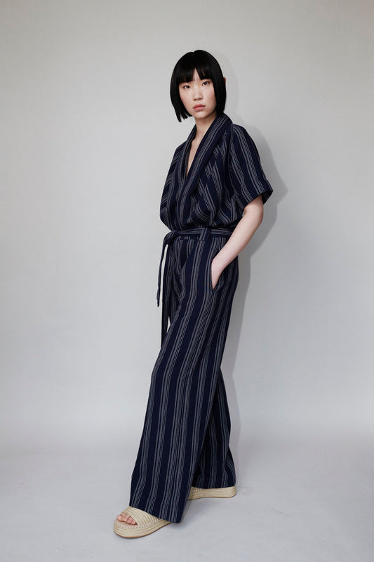 CHŌWA JUMPSUIT DARK BLUE / STRIPED