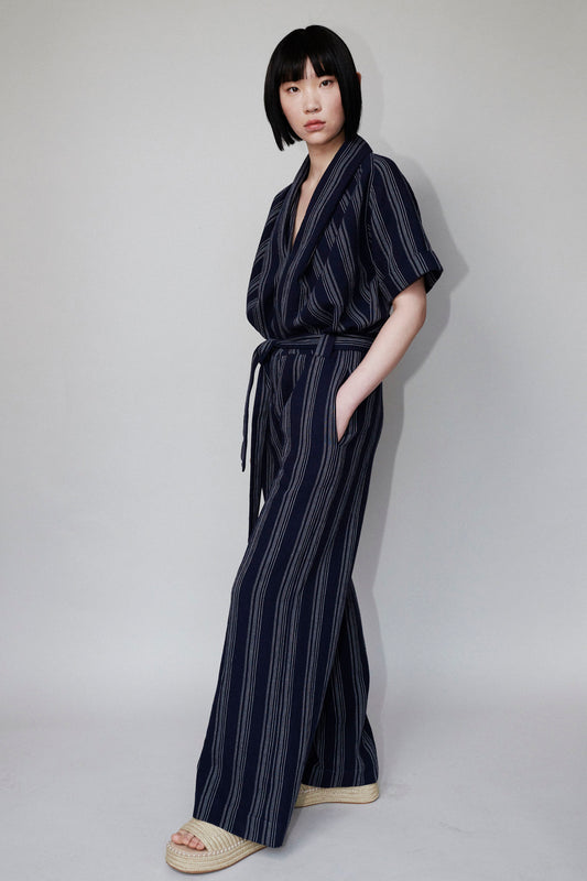 CHŌWA JUMPSUIT DARK BLUE / STRIPED