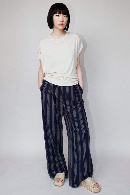 CHŌWA TROUSERS DARK BLUE / STRIPED