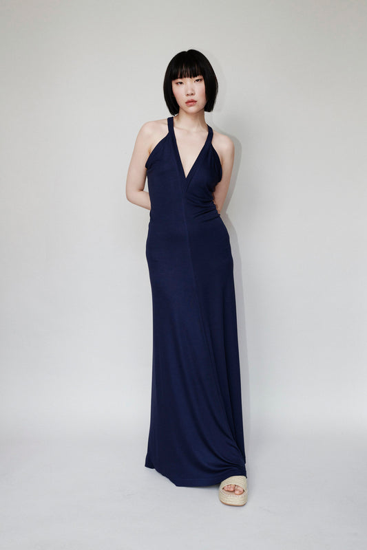 CHŌWA STRAP DRESS DARK BLUE